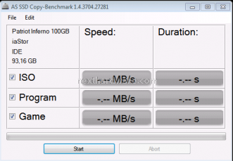 Patriot Inferno 100GB 10. Test: AS SSD BenchMark 1.43704 2
