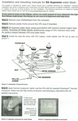 Ek Supreme Universal Waterblock 3. Gli accessori 4