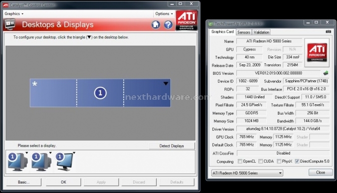 Sapphire Radeon HD 5850 TOXIC 4. Eyefinity Test 3 Monitor 1