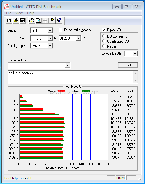 Silverstone HDDBoost 9. Test: Atto Disk v2.46 2