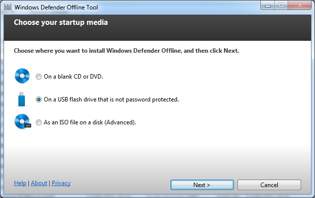 Microsoft Windows Defender Offline beta 1