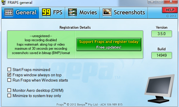 Fraps aggiornato alla versione 3.5.0 1