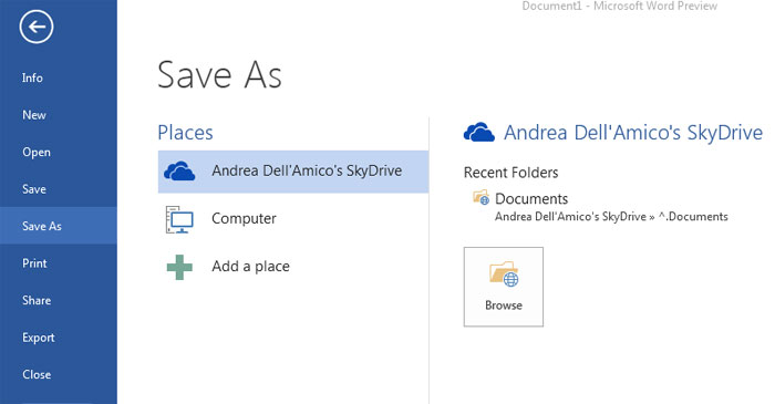 Disponibile la Preview di Microsoft Office 2013 3