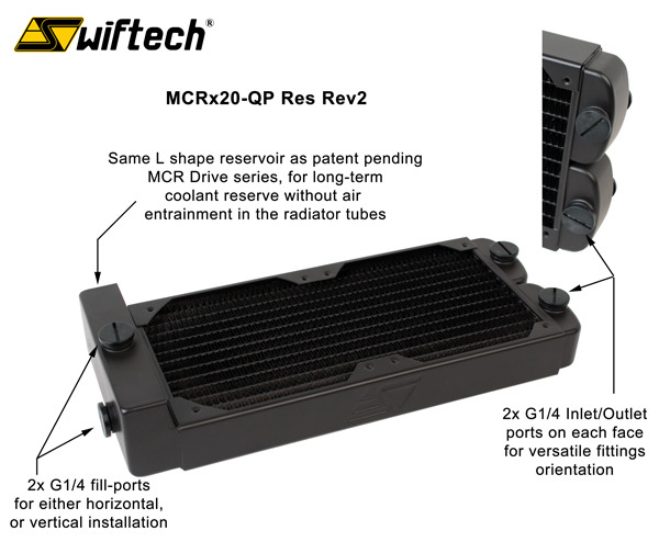 Swiftech aggiorna il radiatore MCRx20-QP con serbatoio integrato 1