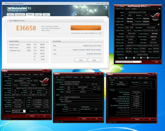 Stabiliti quattro W.R. al 3DMark utilizzando le ASUS GeForce GTX Titan 1