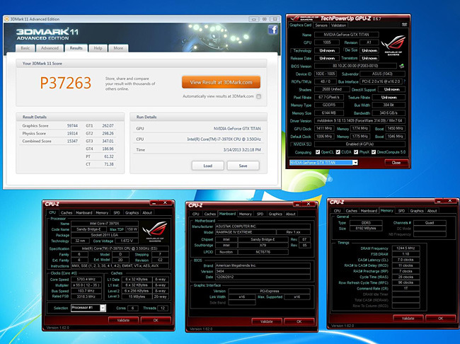 Stabiliti quattro W.R. al 3DMark utilizzando le ASUS GeForce GTX Titan 2