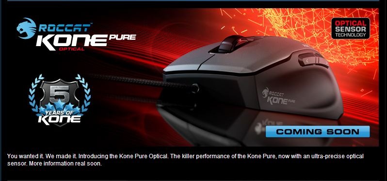 Da Roccat il Kone Pure anche in versione Optical 1