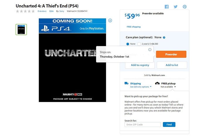 Rivelata la data di uscita di Uncharted 4: A Thief End? 2
