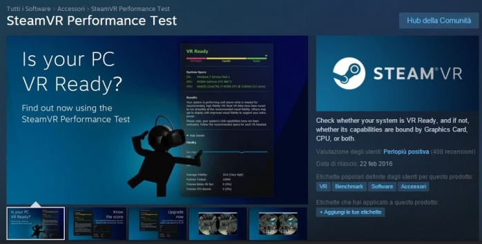 Prova il tuo PC con lo SteamVR Performance Test 2