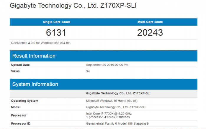 Intel Core i7-7700K, pubblicati i primi benchmark ... 2