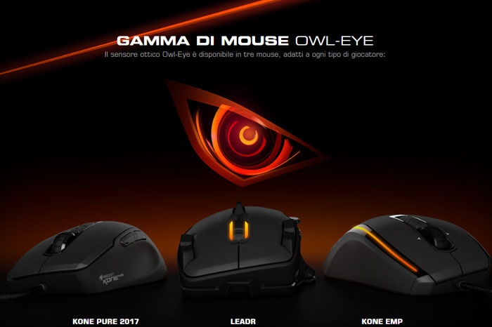 Il sensore Owl-eye arma tre nuovi mouse ROCCAT 1