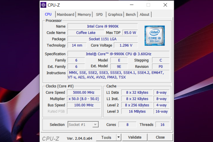 CPUID rende disponibile CPU-Z 2.04 1