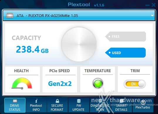 Plextor M6e Black Edition 256GB 3. Firmware - Trim - Plextool 5