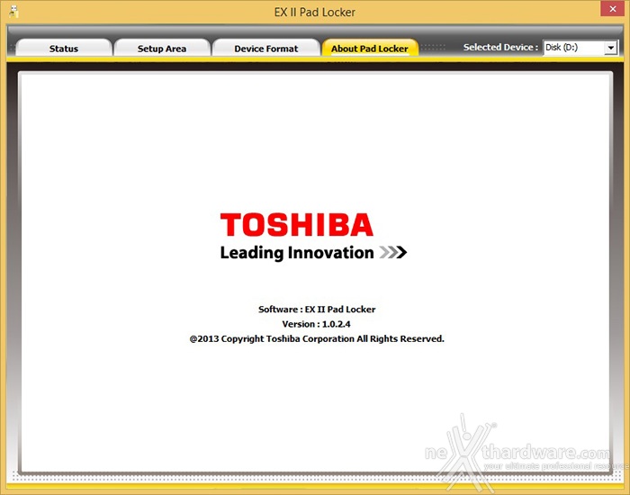 Toshiba TransMemory-EX II 128GB 2. Firmware e software in dotazione 12