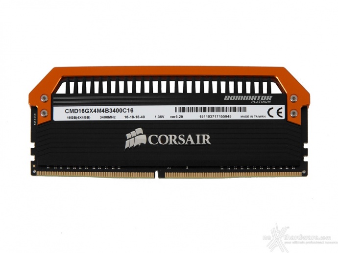 Corsair Dominator Platinum DDR4 3400MHz LE Orange 4. Specifiche tecniche e SPD 1