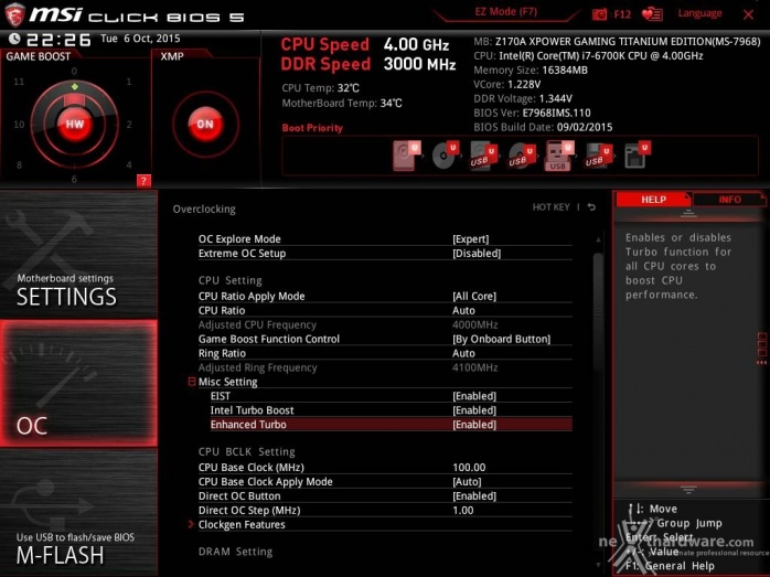 MSI Z170A XPOWER GAMING TITANIUM EDITION 8. UEFI BIOS - Overclock 1