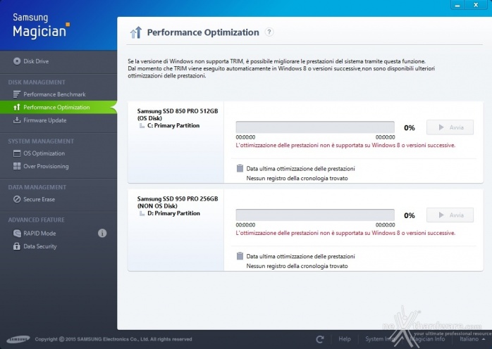 Samsung 950 PRO 256GB 3. Driver NVMe - TRIM - Samsung Magician  9