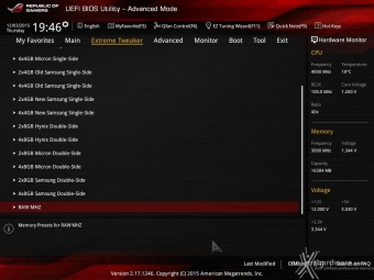 ASUS MAXIMUS VIII EXTREME 8. UEFI BIOS - Extreme Tweaker 19