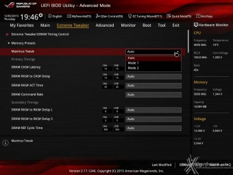 ASUS MAXIMUS VIII EXTREME 8. UEFI BIOS - Extreme Tweaker 15