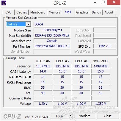 Corsair Dominator Platinum 3000MHz 32GB 3. Specifiche tecniche e SPD 4