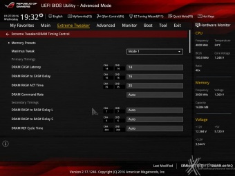 ASUS MAXIMUS VIII FORMULA 8. UEFI BIOS - Extreme Tweaker 14