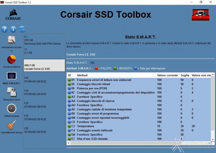 Corsair Force LE 480GB 3. Firmware -TRIM - SSD Toolbox 9