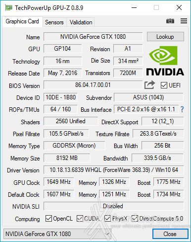 ASUS GeForce GTX 1080 Founders Edition 15. Overclock 4