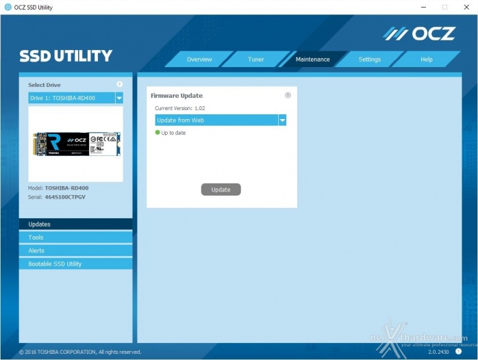 Toshiba OCZ RD400 PCIe NVMe 512GB 3. Driver NVMe - TRIM - SSD Utility 14