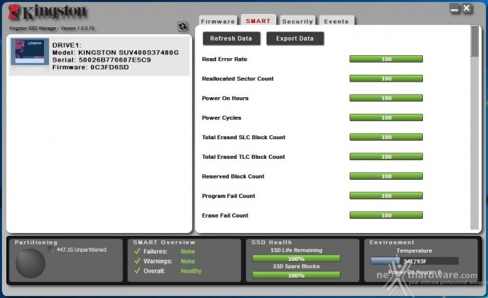 Kingston SSDNow UV400 480GB 2. Firmware - TRIM - Kingston SSD Manager 4