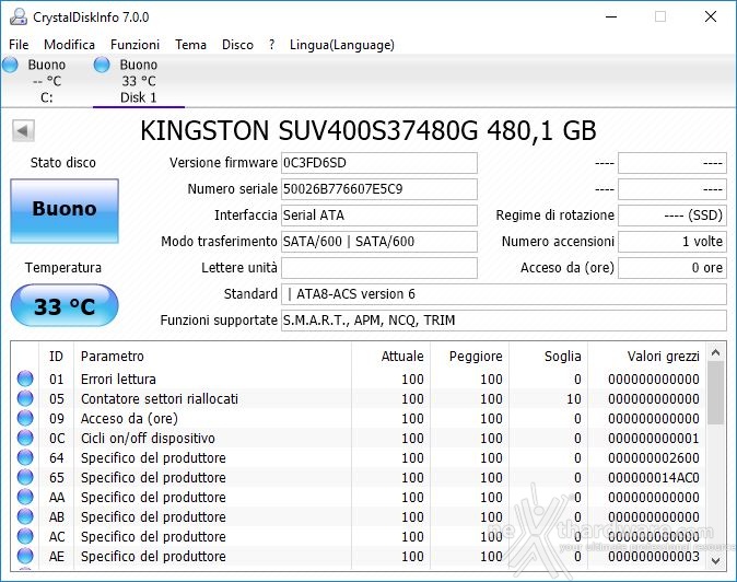 Kingston SSDNow UV400 480GB 2. Firmware - TRIM - Kingston SSD Manager 1