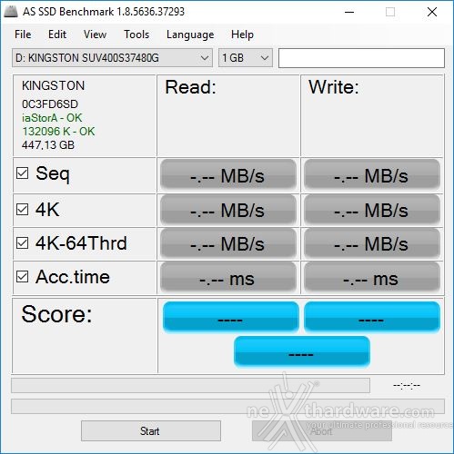 Kingston SSDNow UV400 480GB 11. AS SSD Benchmark 1