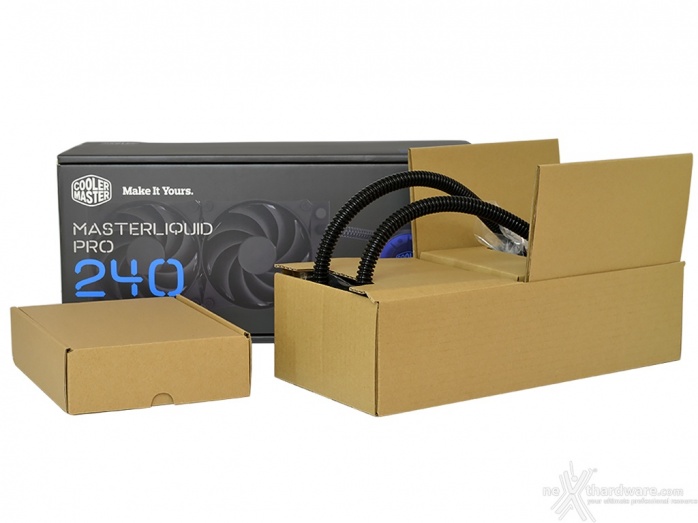 Cooler Master MasterLiquid Pro 240 1. Confezione e bundle 2