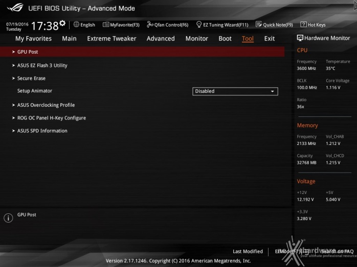 ASUS ROG RAMPAGE V EDITION 10 8. UEFI BIOS  -  Impostazioni generali 16