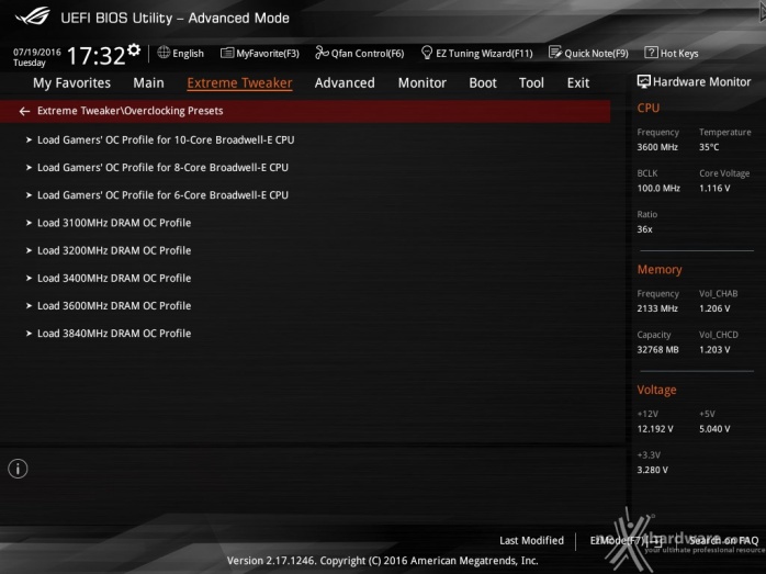 ASUS ROG RAMPAGE V EDITION 10 9. UEFI BIOS - Extreme Tweaker 7
