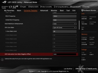 ASUS ROG RAMPAGE V EDITION 10 9. UEFI BIOS - Extreme Tweaker 2
