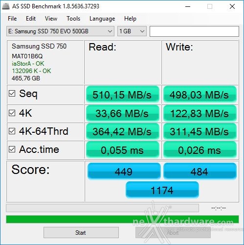 Samsung 750 EVO 500GB 12. AS SSD Benchmark 3