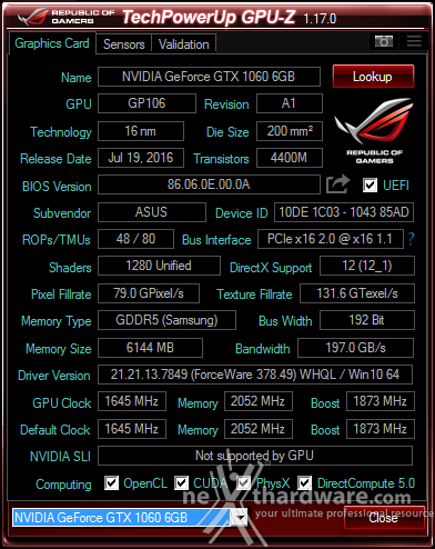 ASUS ROG STRIX GeForce GTX 1060 OC 6. Layout & PCB 1