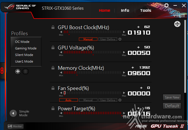 ASUS ROG STRIX GeForce GTX 1060 OC 16. Overclock 3