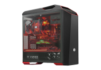 Particolari rosso fuoco, vetro e accessori a profusione per uno chassis di altissimo livello a chiara vocazione gaming.