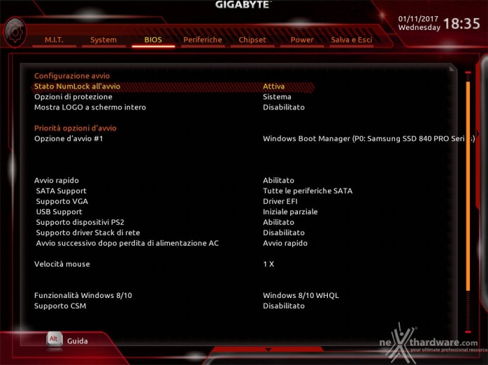 GIGABYTE AORUS GA-Z270X-Gaming 7 7. UEFI BIOS  -  Impostazioni generali 7