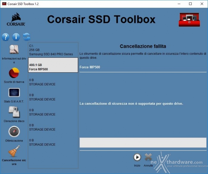 Corsair Force MP500 NVMe 480GB 3. Firmware - TRIM - SSD Toolbox 3