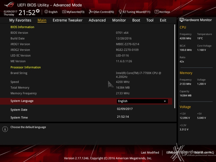 ASUS ROG MAXIMUS IX APEX 7. UEFI BIOS  -  Impostazioni generali 2