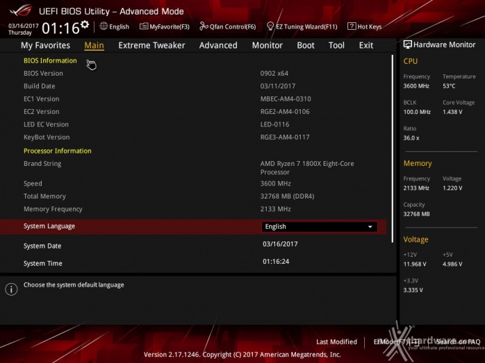 ASUS ROG CROSSHAIR VI HERO 8. UEFI BIOS  -  Impostazioni generali 5