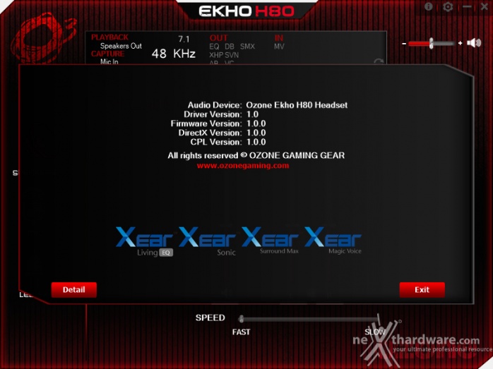 Ozone Ekho H80 4. Software di gestione 6
