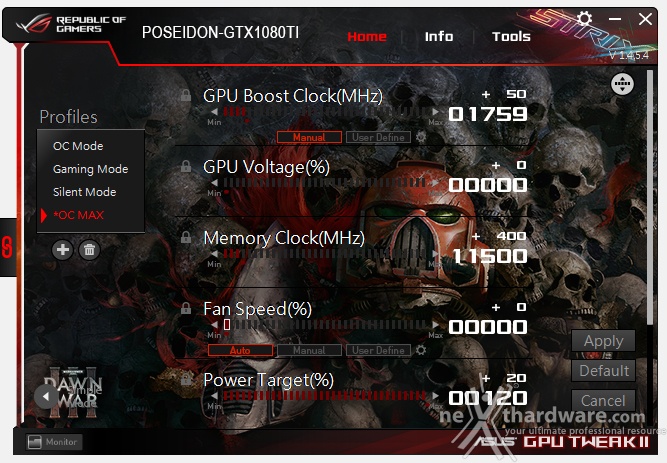 ASUS ROG Poseidon GeForce GTX 1080 Ti 17. Overclock 3
