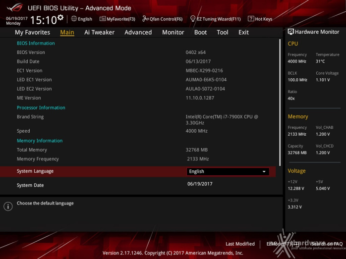 ASUS ROG STRIX X299-E GAMING 7. UEFI BIOS  -  Impostazioni generali 2