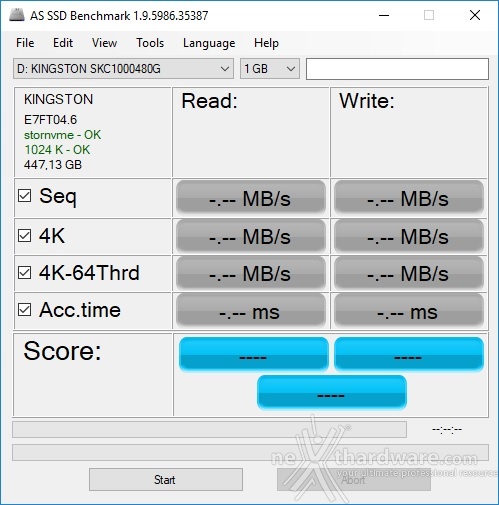 Kingston KC1000 480GB 12. AS SSD Benchmark 1