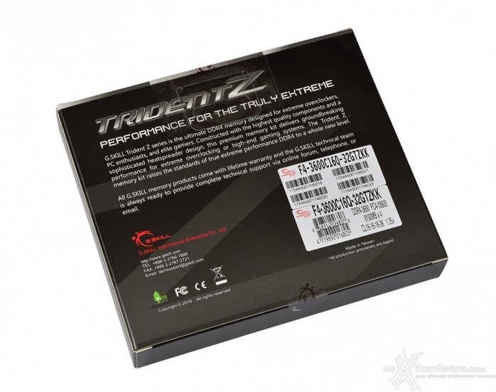 G.SKILL Trident Z 3600MHz 32GB Black 1. Packaging & Bundle 2