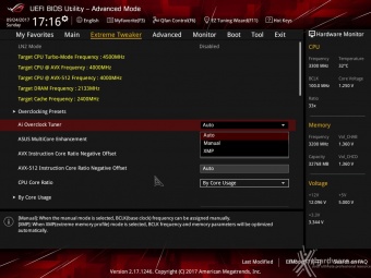 ASUS ROG RAMPAGE VI APEX 8. UEFI BIOS - Extreme Tweaker 3