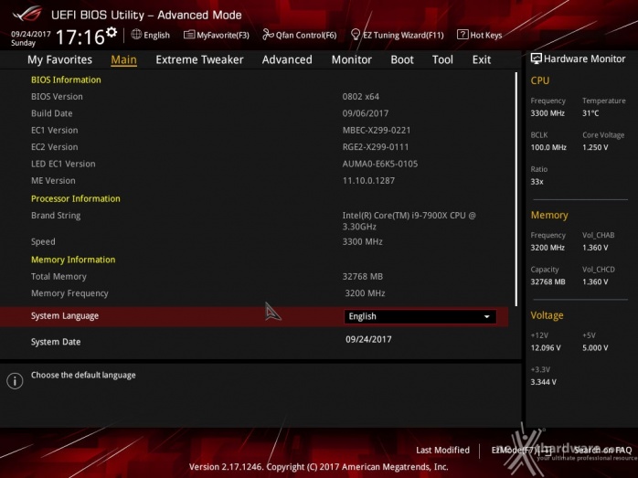 ASUS ROG RAMPAGE VI APEX 7. UEFI BIOS  -  Impostazioni generali 5